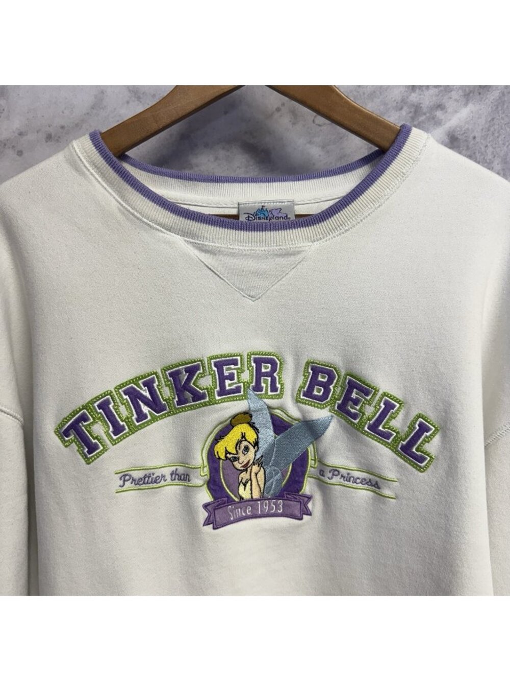 Vintage Disney Tinkler Bell Crew Neck Sweatshirt Embroidered Y2K 90s 3XL XXXL